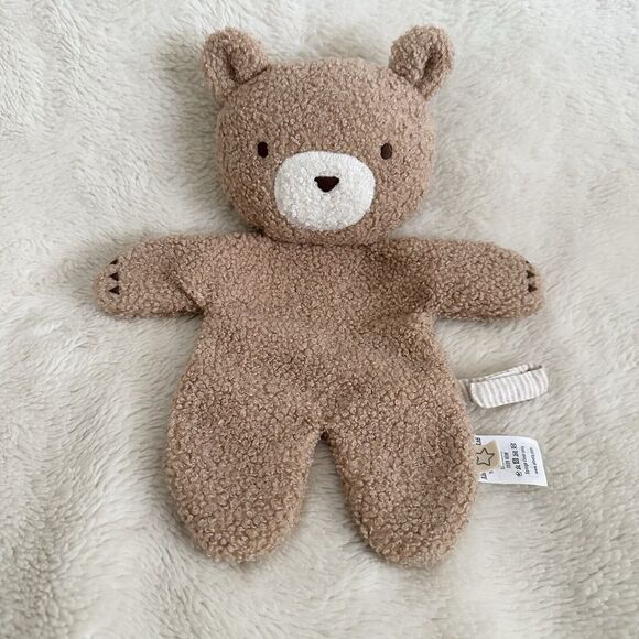 Albetta Creation Tan Teddy Bear Flat Baby Lovey Pacifier Holder 11” Plush Toy - Picture 1 of 6